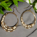 Brass Hoop Earrings : Off White