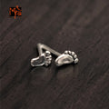 Silver Steps Stud Earrings