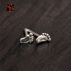 Silver Steps Stud Earrings