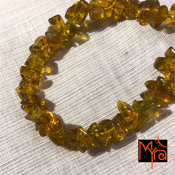 Uncut Stone Bracelet : Goldenish Yellow
