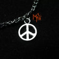 Metal Peace Charm Bracelet (Silver)