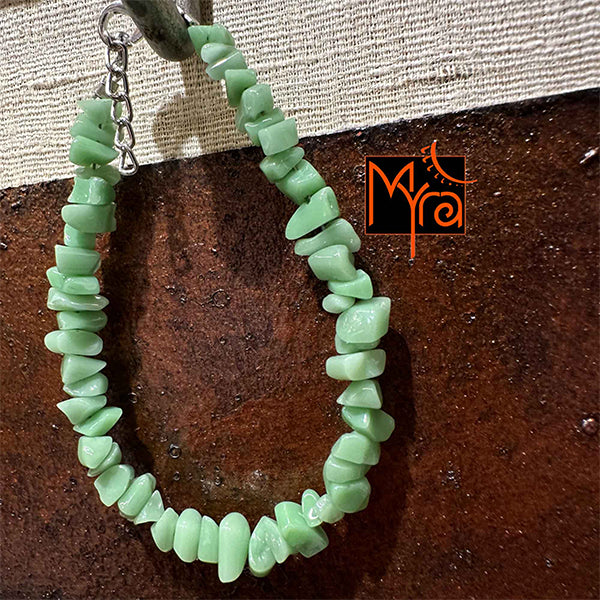 Uncut Stone Bracelet : Tea Green