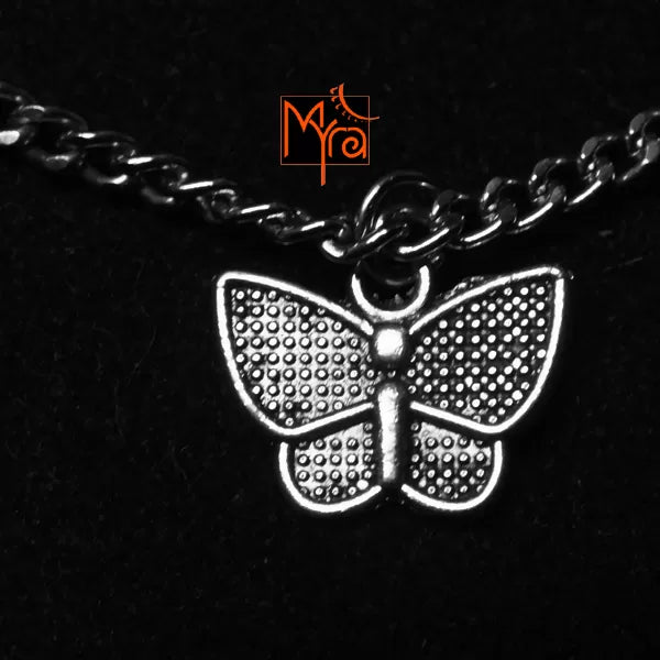 Metal Butterfly Charm Bracelet (Golden)