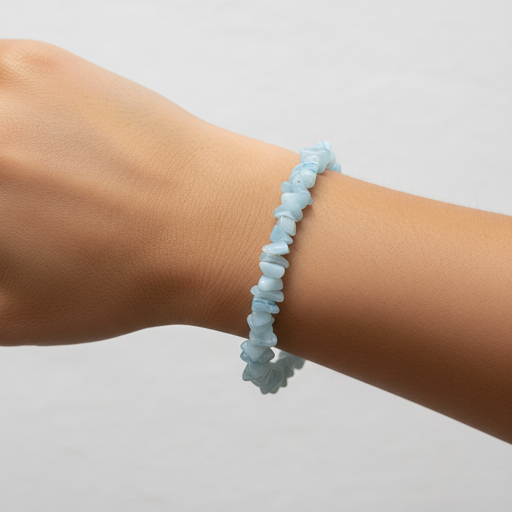 Uncut Stone Bracelet : Light Blue