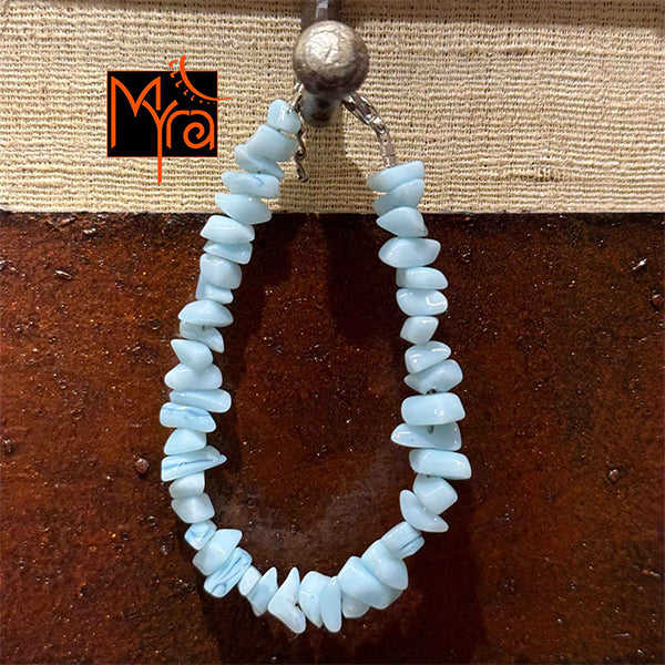 Uncut Stone Bracelet : Light Blue