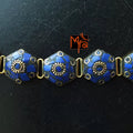 Tibetan Stone Studded Hexagon Bracelet : Blue