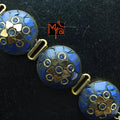 Tibetan Stone Studded Round Bracelet : Blue