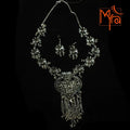 Spade Locket Metal Necklace with Earrings