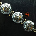 Tibetan Stone Studded Round Bracelet : White