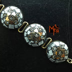 Tibetan Stone Studded Round Bracelet : White