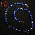 Onyx Stone and Metal Charms Necklace : Royal Blue