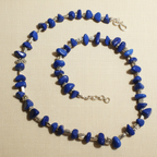 Royal Blue Onyx-Inspired Stone & Metal Charms Statement Necklace
