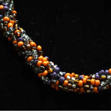 Purple Orange Beaded Bracelet