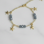 Light Blue Crystal Bracelet with Star Charms