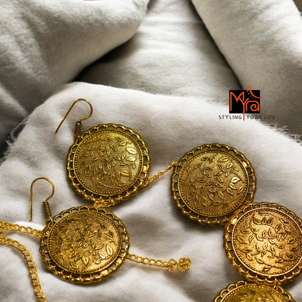 Statement Floral Choker Set : Golden