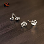 Silver Steps Stud Earrings