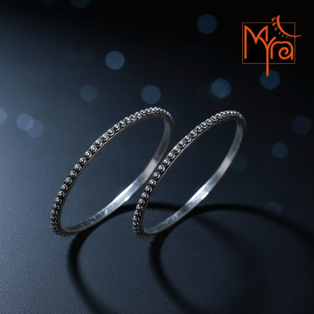 Pure Silver Bangle : (Size 24)