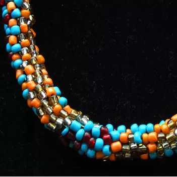 Blue Orange Beaded Bracelet