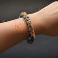 Blue Orange Beaded Bracelet