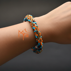 Blue Orange Beaded Bracelet