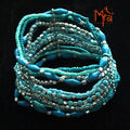 Multiple Shades of Blue Beaded Bracelet