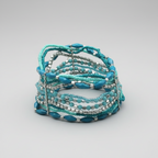 Multiple Shades of Blue Beaded Bracelet