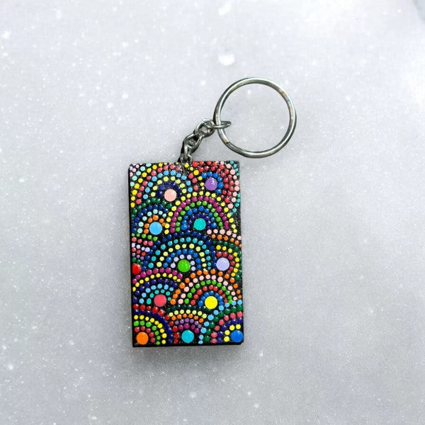 Enchanted Whirl Mandala Key Ring