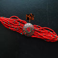 Tibetan Stonework Beaded Bracelet : Red (Round)