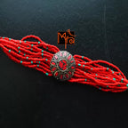 Tibetan Stonework Beaded Bracelet : Red (Round)