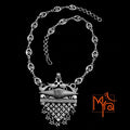 Double Peacock Motif Pure Silver Necklace