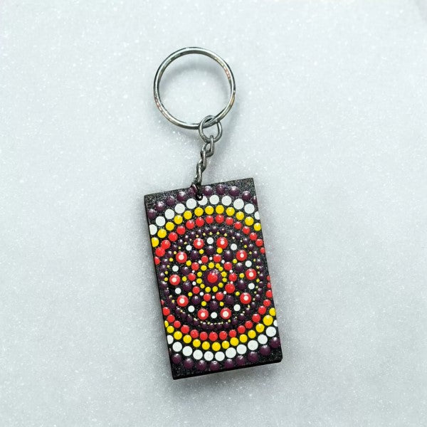 Zen Circle Mandala Key Ring
