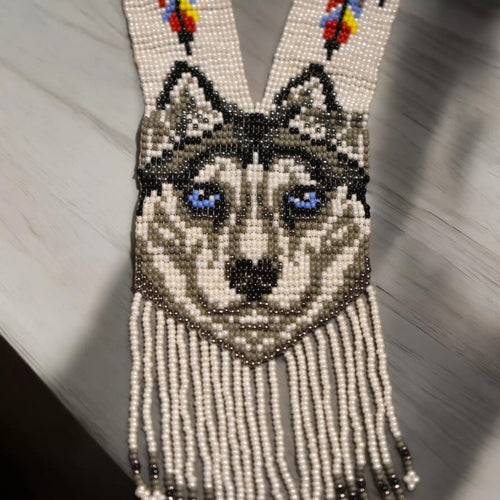 African Weave Necklace : Wolf