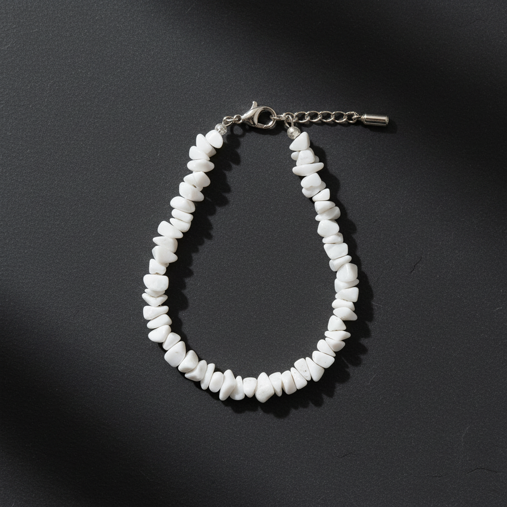 Uncut Stone Bracelet : Milky White