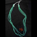 Layered Pipe Beaded Necklace : Light Green