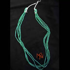 Layered Pipe Beaded Necklace : Light Green