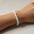 Uncut Stone Bracelet : Milky White