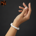 Uncut Stone Bracelet : Milky White