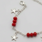 Orange Crystal Bracelet with Flower Charms
