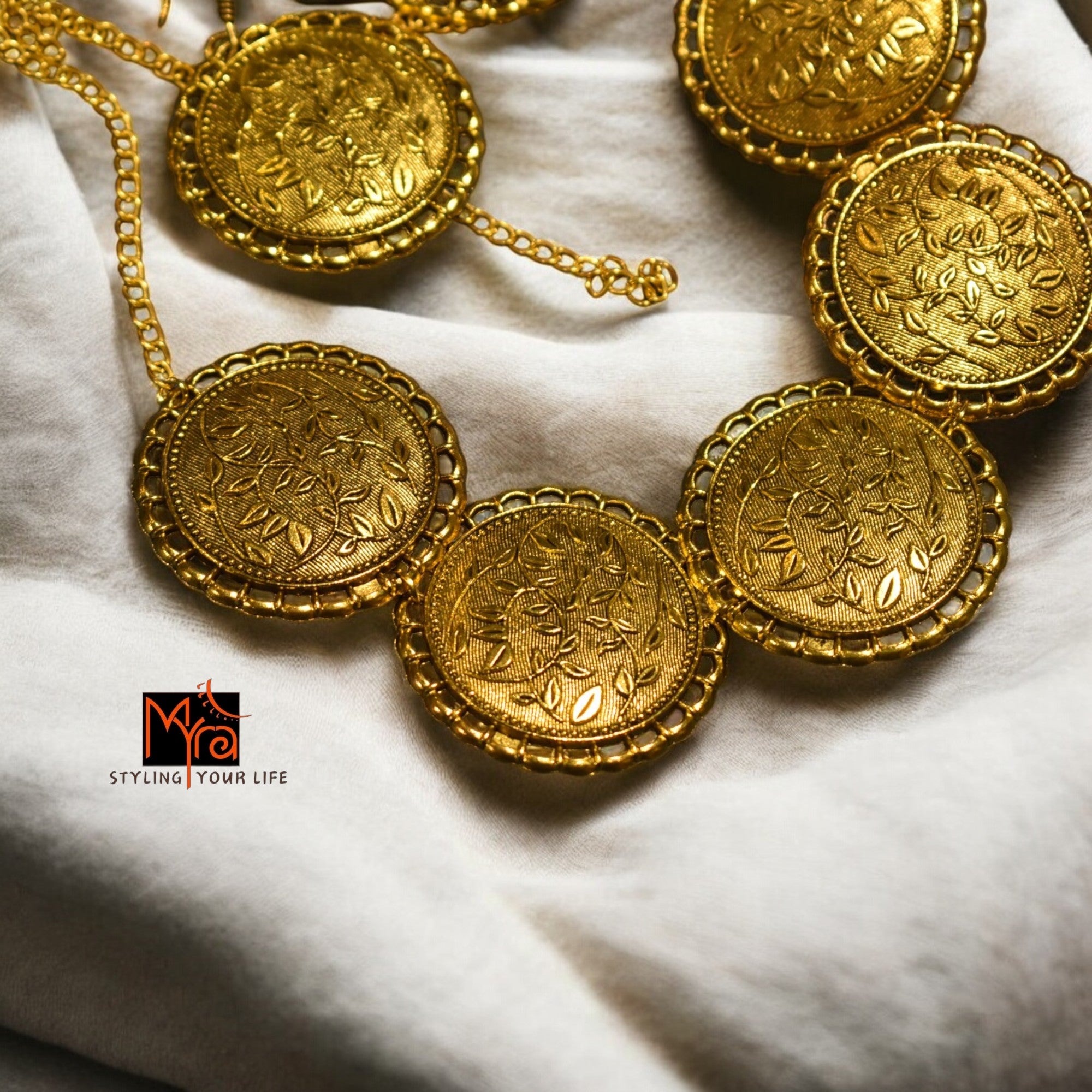 Statement Floral Choker Set : Golden
