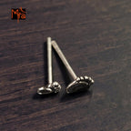 Silver Steps Stud Earrings