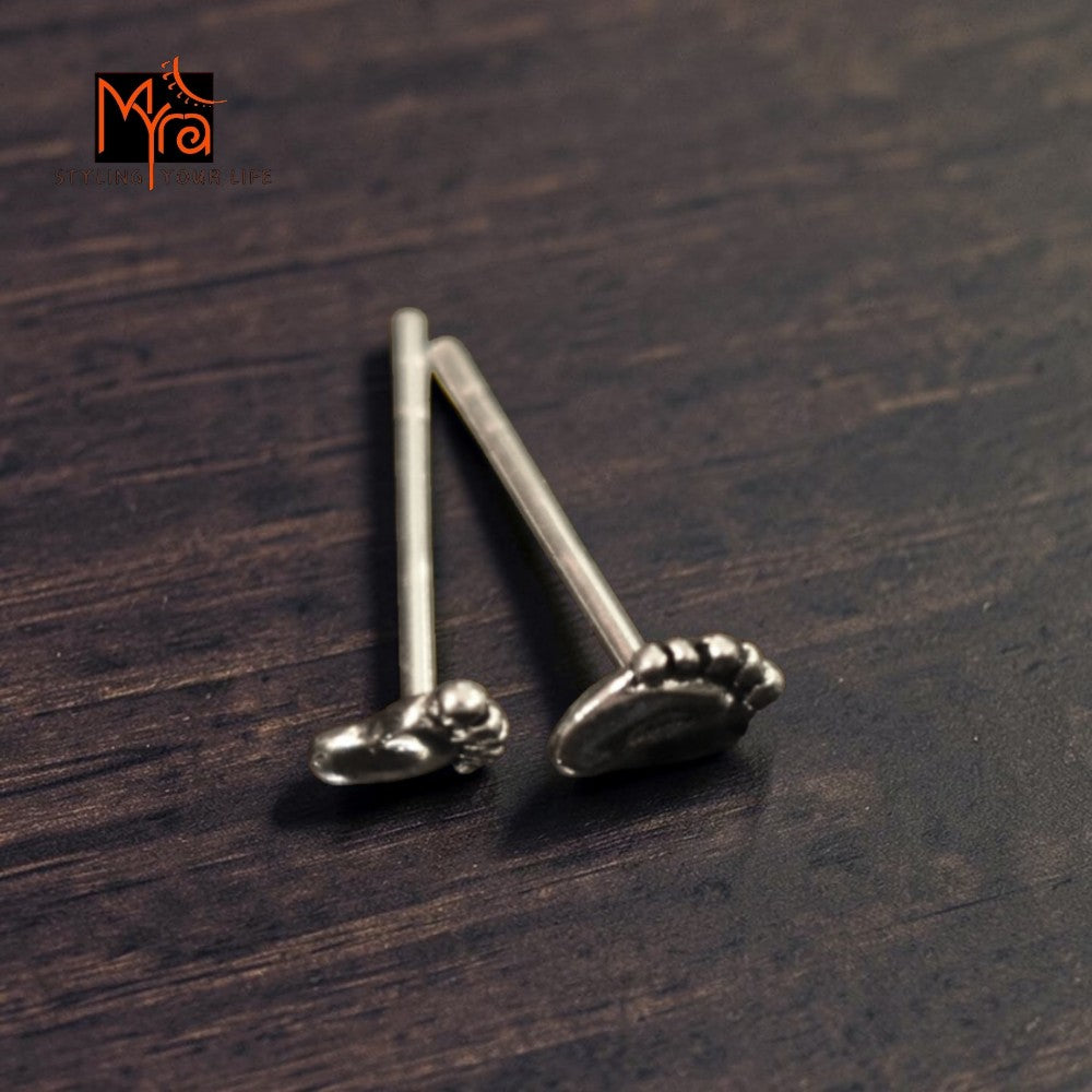 Silver Steps Stud Earrings