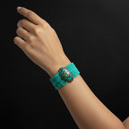 Tibetan Stonework Beaded Bracelet : Turquoise (Oval)