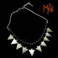 Triangle Charm Two Layer Necklace : Black