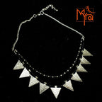 Triangle Charm Two Layer Necklace : Black