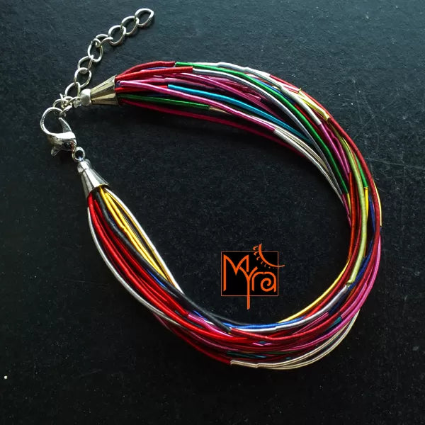 Bunch of Assorted Beaded Bracelet : Multicolor