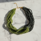 Verdant Vibes: Green Bead Layered Neckace