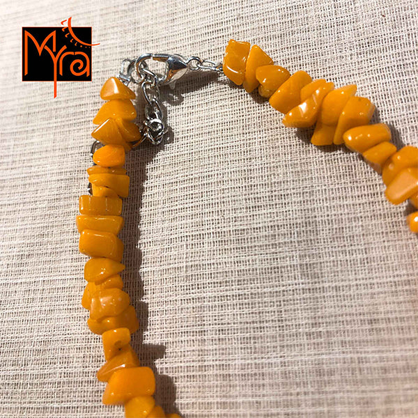 Uncut Stone Bracelet : Orange