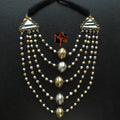 Three Layer Dual Tone Mirrorwork Necklace
