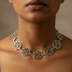 Tree Pattern Metal Choker : Silver