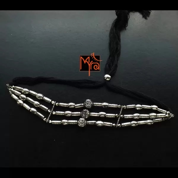Circle within Circle Pattern Choker : Silver